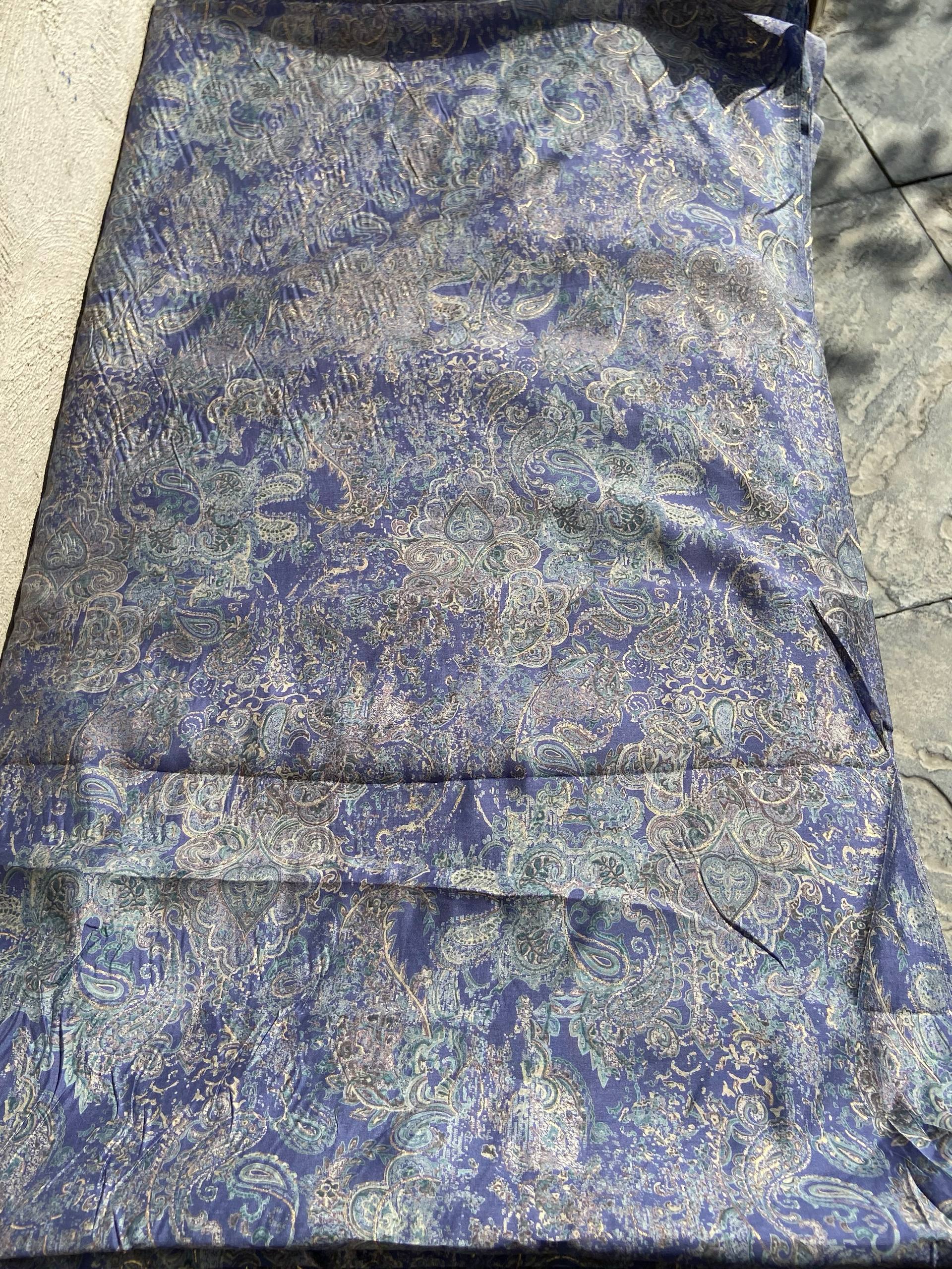 پارچه نخ ابریشم طلاکوب هندی اصل عرض 110 سانت