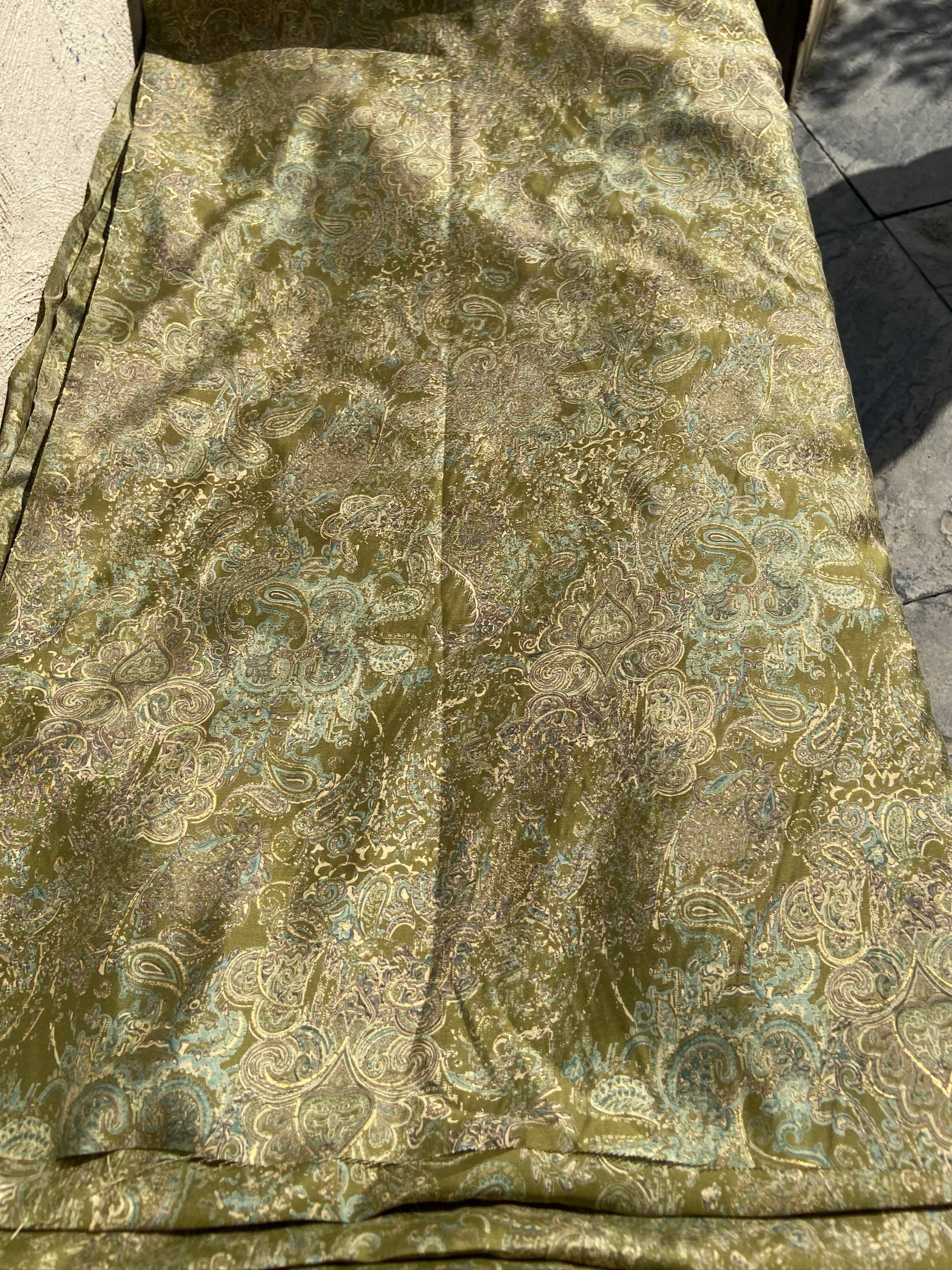 پارچه نخ ابریشم طلاکوب هندی اصل عرض 110 سانت