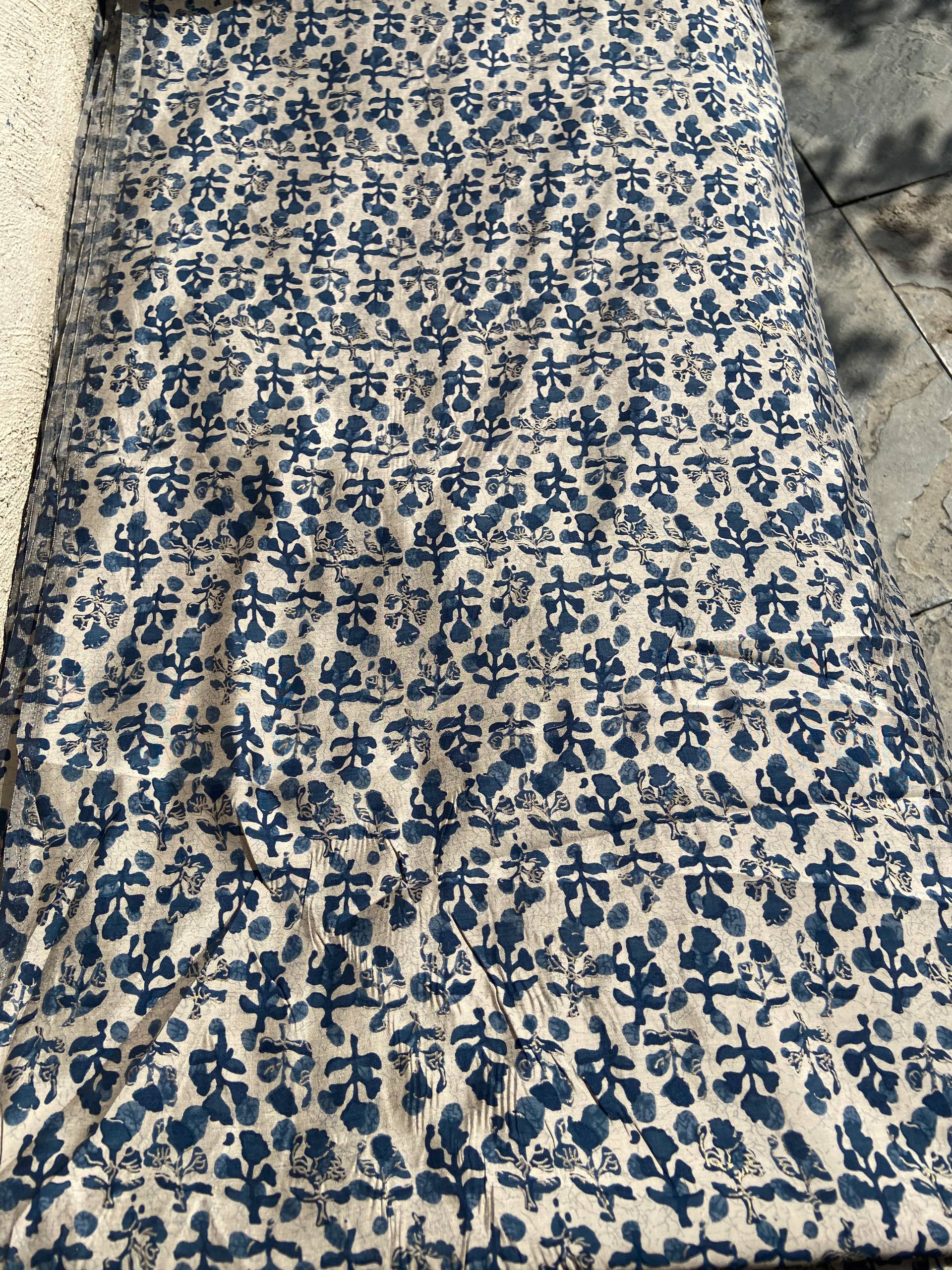 پارچه نخ ابریشم طلاکوب هندی اصل عرض 110 سانت