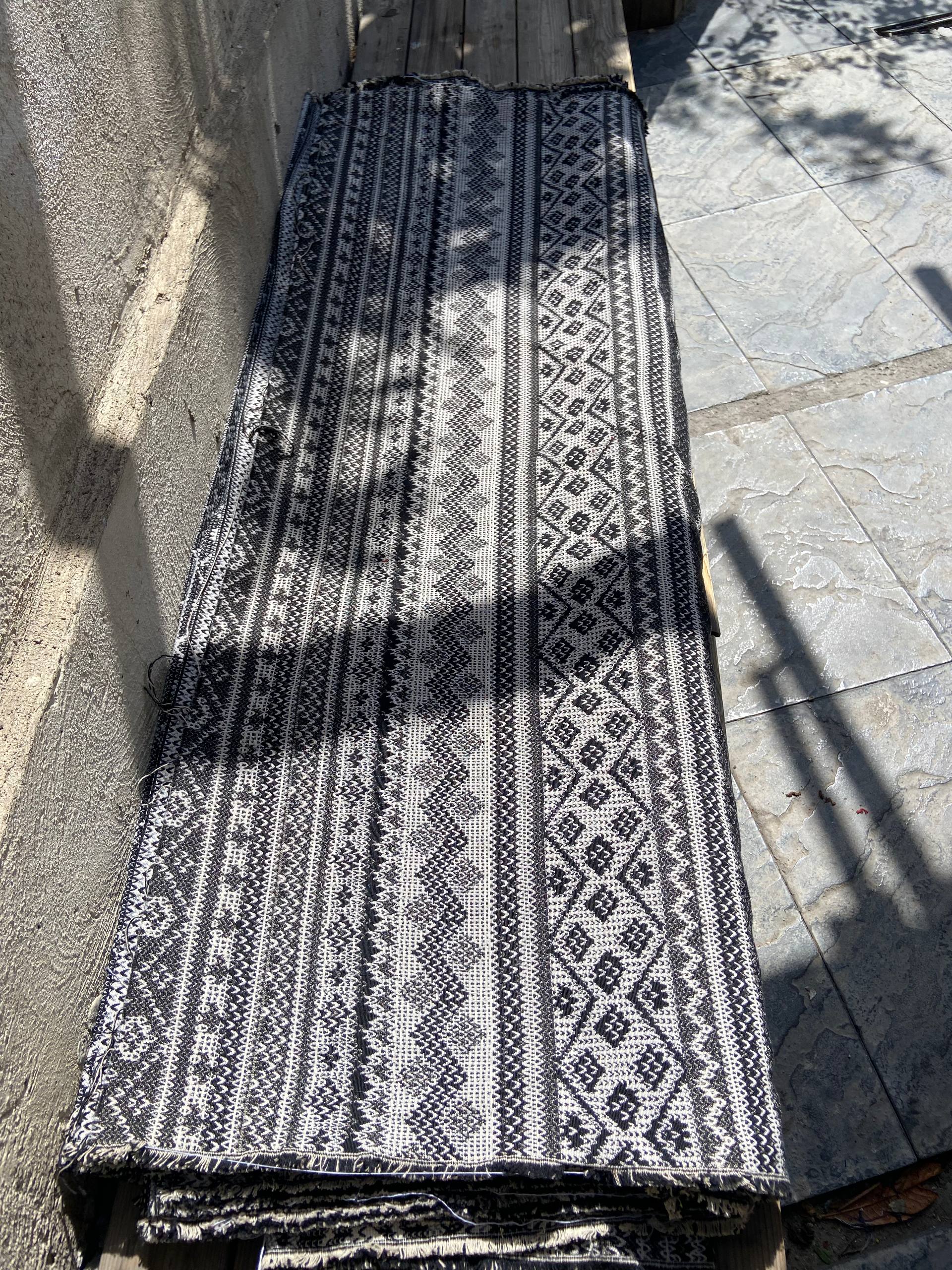 پارچه ژاکارد کتان نخ هندی عرض ۱۳۰ سانت