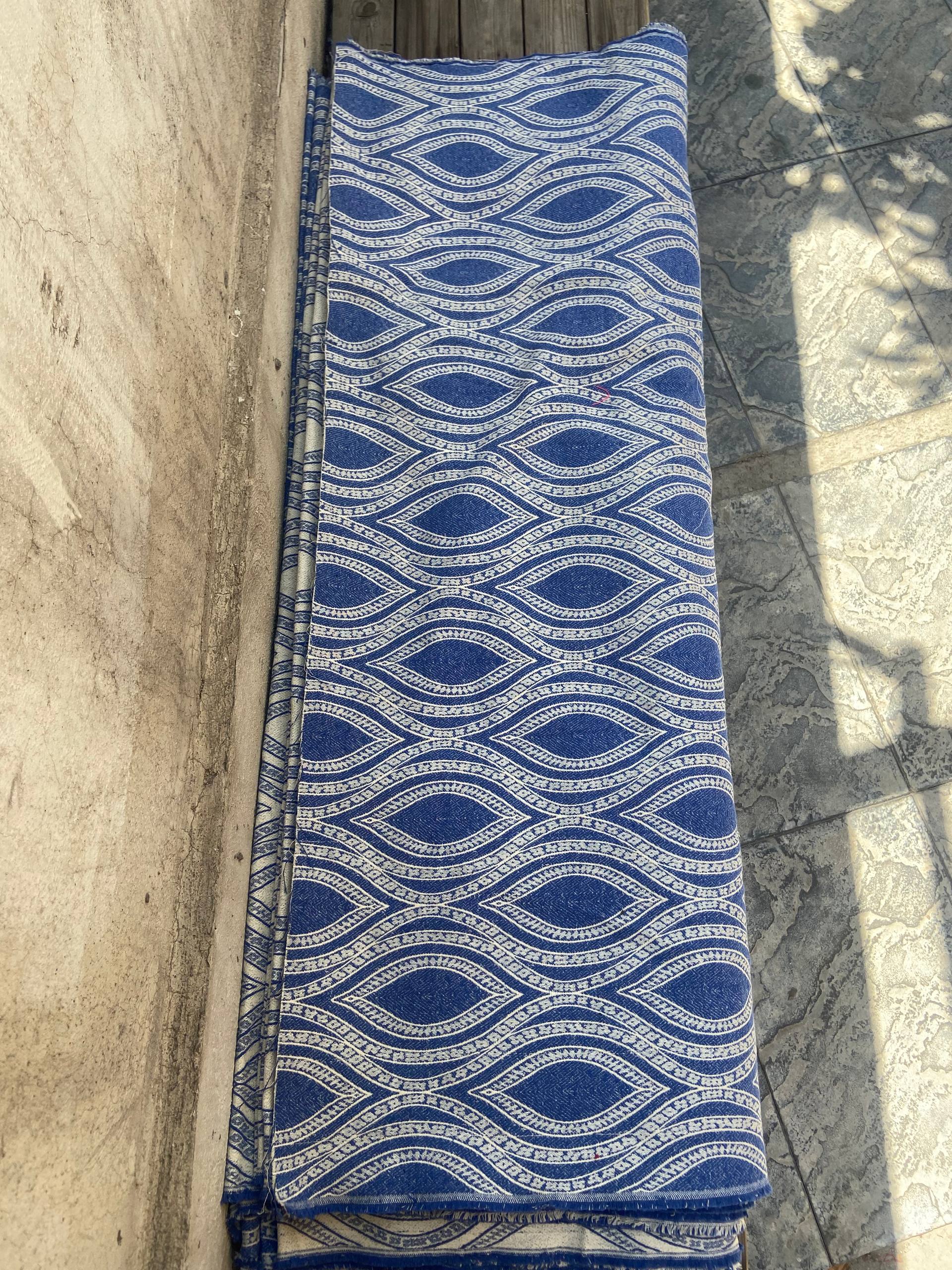 پارچه ژاکارد کتان تمام نخ هندی عرض 130 سانت